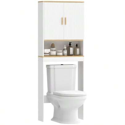 Over Toilet Storage Shelf Adjustable Shelf Over Toilet Storage Cabinet Bathroom White And Oak