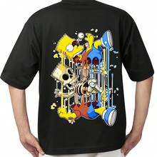 Inspired Bart Skeleton T-Shirt -  Melting Cartoon Graphic Tee - Edgy Streetwear Halloween Shirt - Unisex Gothic Tee - Style - View 1
