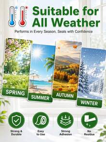 1 Roll Transparent Sealing Tape, Crystal Clear Minimalist Design, Transparent Adhesive Tape, Suitable For Windows, Door Frames, Bathroom, Kitchen, Garage, Patio, Indoor And Outdoor Home Use, Suitable For Homeowners, Tenants, Adults, Winter Home Improvement Cold Protection Essential - Multicolor - View 4