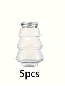 5pcs/Set Botol Bening Berbentuk Pohon Natal, Wadah Hadiah Liburan, Cocok untuk Dekorasi Natal, Dekorasi Meja Thanksgiving, Suvenir Pesta, dan Dekorasi Rumah - Clear - View 8