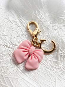 1pc 2-In-1 26 Letters + Pink Bow Lobster Clasp, Exquisite Cute Pink Bow Keychain/A-Z 26 Letters Keychain/Suitable For Bags, Wallets And Other Decorative Accessories, Ideal Holiday Gift Accessory - Multicolor - View 19