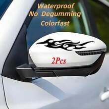 2pcs Reflective Flame Stickers, Bright And Colorful, Suitable For Motorcycles And Cars, PVC Reflective Decals, Self-Adhesive, Asymmetrical Shape, High Visibility Decoration, Motorcycle Stickers, Strong Design, Durable Adhesive - A - View 7