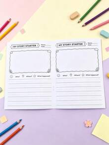 Toddler English Enlightenment A5 Workbook Read Sentences Circle Pictures Animal & Transportation Cognition Matching Activity Book Student Back To School Learning Supplies Teacher Reward Small Gift - Multicolor - View 4