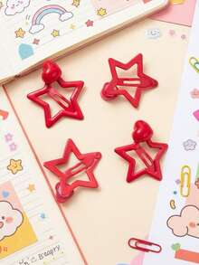10/20pcs/Set Red Heart & Star Hair Clips, Sweet Hair Accessories - Suitable For Women And Girls, Perfect For Daily Wear, Travel, Party, Date - Multicolor - View 6