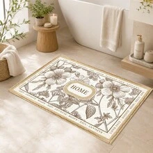 1pc, HOME Floral Vintage Pattern Printed Faux Cashmere Kitchen Mat, Absorbent Kitchen Floor Mat, Kitchen Carpet, Long Runner Mat, Sink Front Mat, Suitable For Kitchen, Bathroom, Entryway, Hallway, Laundry Room And Home Decor - Multicolor - View 9