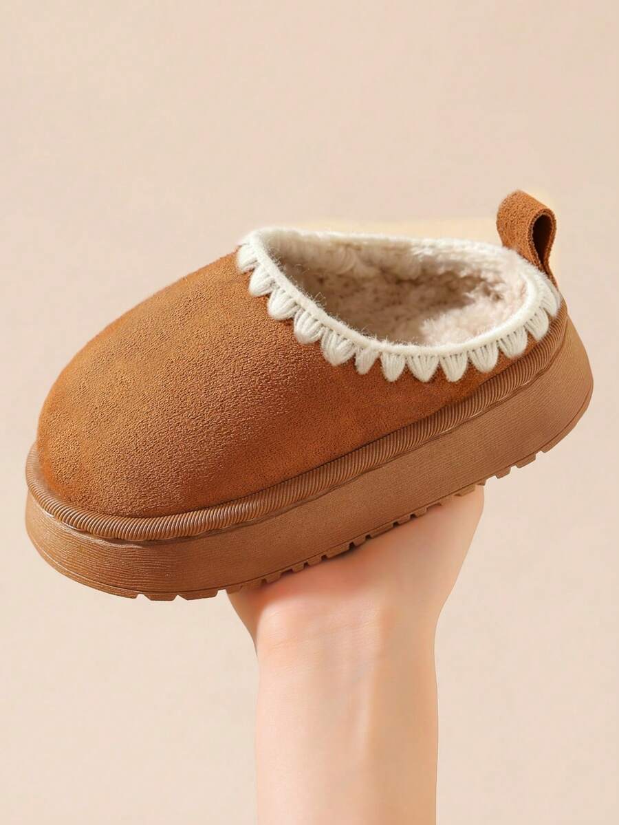 Children's Indoor Bedroom Slippers, Fuzzy Slippers For Boys And Girls, Simple And Elegant - Brown - View 1