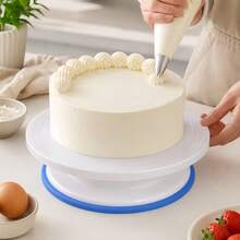 220 buah Alat Dekorasi Kue, Termasuk Meja Putar Kue 11 Inci, 200 Kantong Piping Tebal, 12 Ujung Piping, 2 Konektor, Spatula Kue dan Alat Piping Lainnya, Cocok untuk Memanggang di Rumah, DIY Frosting Buttercream - View 7