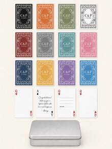 Custom Name And Date Playing Cards, Personalized Wedding Poker Deck With Card Face Design, Custom Text Card Backs For Wedding Receptions, Bridal Showers And Engagement Parties, Keepsake Game Night Gift For Couples, Newlyweds, Brides And Grooms - Multicolor - View 6