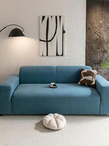 1pc Solid Color Fleece Autumn Maple Leaf Pattern, Pet-Friendly Old Sofa Refurbishment, Furniture Renewal Low-Cost Refurbishment, Suitable For Most 1-4 Seat Sofas - Blue - View 5