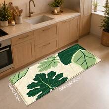 1 buah, Keset Dapur Imitasi Kasmir Bermotif Daun Hijau, Keset Lantai Dapur Penyerap Air, Karpet Dapur, Keset Panjang, Keset Depan Wastafel, Cocok Untuk Dapur, Kamar Mandi, Pintu Masuk, Lorong, Ruang Cuci dan Dekorasi Rumah - MultiWarna - View 13