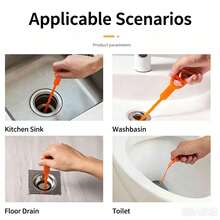 1pc Multifunctional Clog Removal Tool Hook Hair Collector, Suitable For Sink, Toilet, Bathroom And Kitchen, Applicable For Kitchen, Food, Cooking, Camping, Vacation, Beach, Room Decor, Organization, Party, Travel - A - View 3