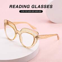 2Pcs Oversized Reading Glasses, Shiny Frame Design With Premium Metal Hinges, Suitable For Women's Daily Reading - White - View 2