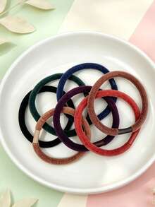 Autumn/Winter Chenille Plush Hair Scrunchies, High Elasticity Durable Hair Ties, Simple Non-Damaging Hair Bands - Multicolor - View 8