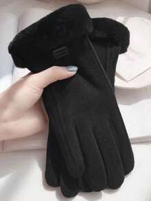1 Pair Women's Gloves Random Color, Winter Warm & Comfortable, Soft & Loose, Suitable For Skiing, Running And Other Sports, Unisex Adult - Multicolor - View 4