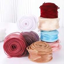 9m Fish Tail Organza Ribbon Reflective Iridescent Wavy Edge Ribbon For Gift Wrapping DIY Bows Bouquet Ribbon - A - View 8