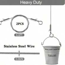 2pcs Adjustable Rope With Metal Buckle, Durable Rust-Proof Multi-Purpose Hanging Cord, Suitable For Curtains, Picture Frames, Outdoor Use, Handicrafts, Professional Design, Metal Buckle - Silver - View 5