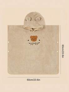 Custom Name Embroidered Kids Hooded Bath Towel, 60*60cm Soft Absorbent Cartoon Toddler Towel, Ideal Holiday Gift For Baby - Multicolor - View 5