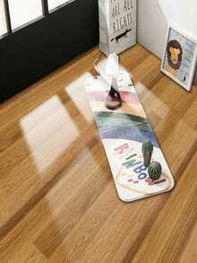 1 Roll Yellow Thickened Wood Grain PVC Flooring Sticker, Waterproof And Stain-Resistant, Easy To Clean, Self-Adhesive Wallpaper, Wood Plank Texture, Non-Slip Floor Sticker, Suitable For Living Room, Bathroom, - A - View 2