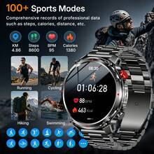 KENPANG 1100mAh Battery Men's Outdoor Sports Smart Watch, Built-In LED Flashlight, 100+ Sports Modes, Call & Text, 24/7 Health Monitoring, Sleep Tracking, 1.7-Inch HD Large Screen, IP68 Waterproof, Men's Fitness Tracker, Compatible With IOS & Android - View 6