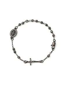 1pc Classic Copper Handmade Beaded Rosary Virgin Mary Bracelet, With The Same Style For Men And Women, Suitable For Ladies' Daily Use. - Black - View 7