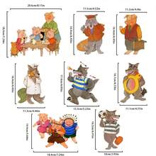 hoojojo 8Pcs Felt Storytelling Set, Go Away, Mr. Wolf! Story Props, Role-Playing Toy, Classroom Interactive Game, Party Game Props, Birthday Gift, Back-To-School Essential - Multicolor - View 9