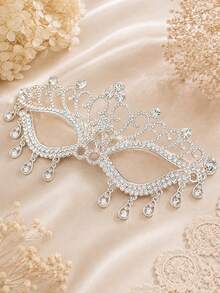 KOVLYNE 1pc Women's Rhinestone Masquerade Mask, Shiny Gold Butterfly Eye Mask, Suitable For Carnival, Masquerade Ball, Party, Halloween And Special Occasions - Multicolor - View 5