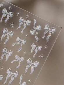 Exquisite Butterfly Wing Nail Stickers, Self-Adhesive Fragrance-Free, Suitable For Hand And Foot Decoration, Elegant Design, Easy To Apply, Perfect For Summer DIY Nail Art - White - View 8