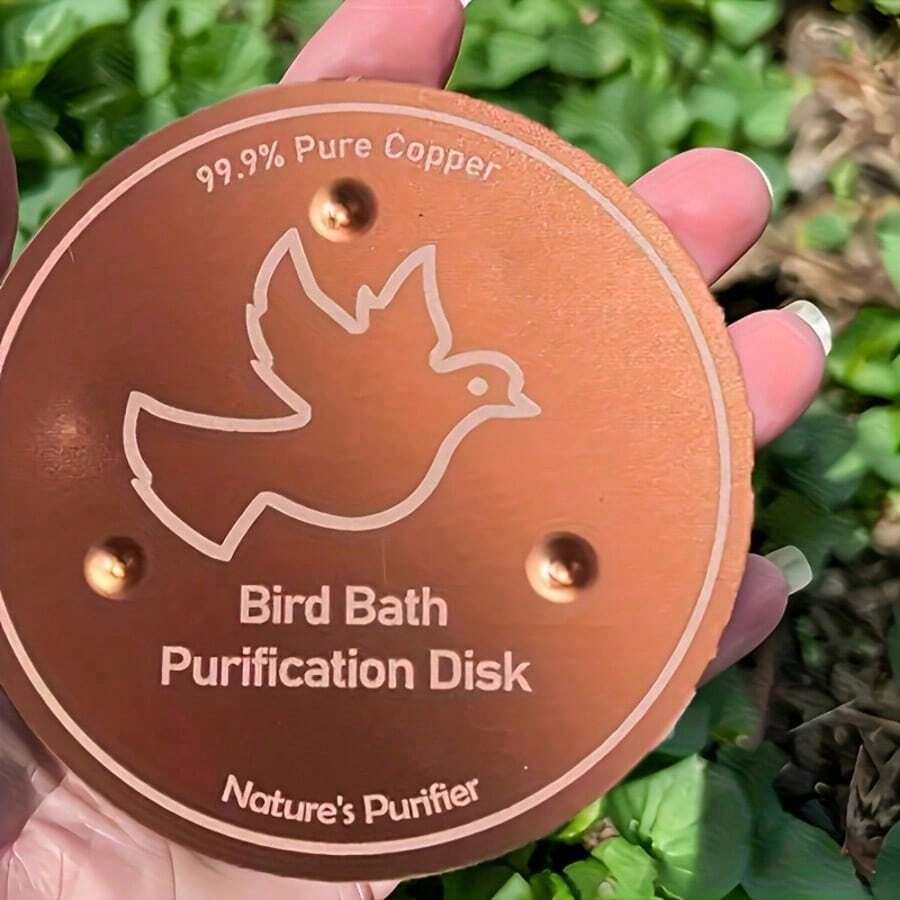 1pc 0.6mm Copper Alloy Bird Bath Tray, Round Pigeon Pattern Water Feature Accessory With 3 Raised Support Points, Natural Pond Style Decorative Tray For Outdoor Bird Bath, Garden Pond, Swimming Pool, Fountain, Fish Tank And Landscape Water Feature