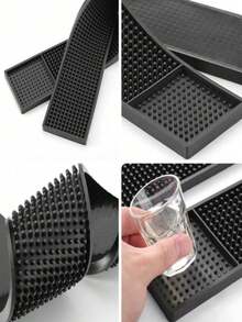1pc Bar-Shaped Drain Mat, Coffee Bar Mat, Soft Rubber Kitchen Insulation Mat, Drain Mat, Shock-Absorbing And Vibrant-Protection Mat, Coffee Bar Essentials, Kitchen Essentials, Suitable For Home Kitchens, Coffee Bar Accessories, Drying Mat. - Multicolor - View 10
