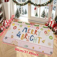 1/2/3pcs Christmas Theme Kitchen Rugs, Flannel Kitchen Rugs Comfortable Soft Absorbent Non-Slip Machine Washable With Non-Slip Backing Multi-Functional Home Floor Mat Suitable For Doorway Living Room Bedroom Kitchen Dining Room Bathroom Laundry Room Entryway Patio Holiday Christmas Decoration Mat - Multicolor - View 13