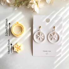 Christmas Tree Clay Cutter, Reindeer Winter Snowflake Polymer Clay Cutter Set, DIY Jewelry Making Kit, Synthetic Resin, Handmade Tools, Art Clay Molds, DIY Jewelry Making Supplies - Yellow - View 10