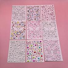 Colorful Heart & Bow Pattern Gem Stickers, Crystal Heart & Star Diamond Hair Accessory Stickers, Women & Girls DIY Self-Adhesive Hair Stickers, Acrylic 3D Shiny Rhinestone Decals, Suitable For Valentine's Day, Holidays, Birthday Parties, Banquets And Proms, Hair Accessory Stickers, Music Festival Rave Accessories, Hairstyle Set, Styling Tool Set - Bow Rhinestone - View 3