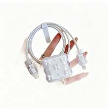 Pearl White Bow, Suitable For 18W/20W Charger Protective Case, Data Cable Protective Case - 20W Wavy White Small Butterfly - View 2
