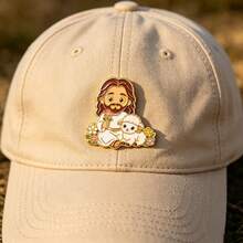 Cartoon Jesus Enamel Pins Set, Religious Lamb Flower Lapel Brooch Badge, Faith Metal Pin For Backpack Hat Clothing, Nice Gift For Christian Friends - White - View 10
