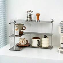 Stainless Steel Corner Shelf With Acrylic Sides, 3-Tier Kitchen Organizer - View 4