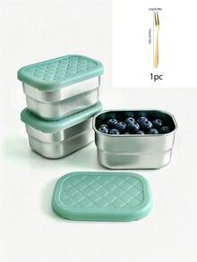 1pc 8oz Stainless Steel Snack Containers With Silicone Lids, Leak-Proof Small Food Storage Boxes, Reusable Metal Lunch - Multicolor - View 16