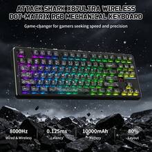 Keyboard Mekanik Nirkabel ATTACK SHARK X87 Ultra dengan Penerima Nirkabel 8K, Baterai 10000mAh, Layar Dot-Matrix, RGB 16.8M, Hot-Swappable, Keyboard yang Dapat Diprogram untuk Gamer PC - View 1