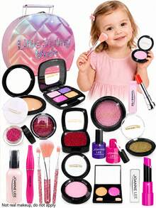 Tas Kosmetik Anak Perempuan, Tas Tangan Putri, Mainan Putri Mainan, Termasuk Cermin, Sisir, Lipstik, Parfum, Hadiah Ulang Tahun Liburan, Bukan Kosmetik Asli - MultiWarna - View 3