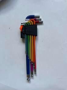 9pcs Imperial Size Hex Key Wrench Set - Chrome Vanadium Steel Material, 3/8 3/16 5/16 1/16 Multi-Size, Multi-Function Hexagonal Prism Screwdriver Wrench, Home Decoration Car Mechanical Repair Hardware Tools - A - View 12
