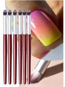 Gradient Nail Art Brush Set, Brown Wooden Handle, Suitable For Nail Painting, UV Gel Nail Art And Other Nail Tools - Multicolor - View 1