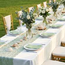 Sage Green Napkins, 2 Ply Scalloped Guest Towels For Bathroom Disposable Sage Green Decorative Dinner Party Napkins For Birthday, Wedding, BabyShower - Style 1 - View 6