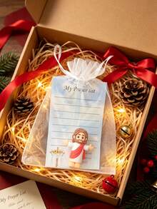 3pcs Mini Jesus Statue Set "My Lord, My God, My Savior" Design Religious Christmas Party Gift Christmas Tree Fireplace Hanging Decor Catholic Prayer Keepsake - Multicolor - View 6