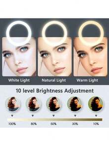 AXNEN 10-Inch Selfie Ring Light With Tripod, LED Ring Light With Phone Holder, Suitable For Video Recording, Live Streaming, Compatible With All Smartphones - Multicolor - View 4