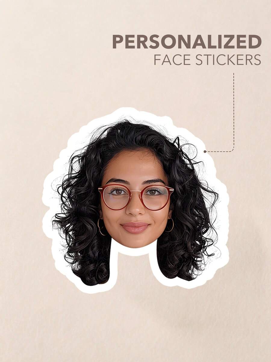 Custom Face Stickers, Personalized Photo Stickers, Waterproof Die-Cut Sticker Sets, Party Favors & Decorations For Weddings, Birthdays, Bachelorette Parties, Graduation, Retirement Events, Gift Bags, Envelopes, Invitations & DIY Crafts - Multi-color Portrait - View 1