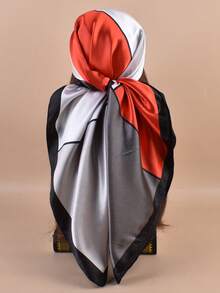 1 buah Syal Persegi Satin Poliester (Poliester) Motif Geometris Gaya Bohemian 90cm, Dapat Digunakan Sepanjang Musim sebagai Ikat Kepala, Dekorasi Tas, dan Sabuk, Aksesori Fesyen Multifungsi - MultiWarna - View 16