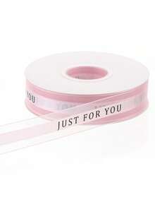 1 Rollo 40 Yardas Cinta de Hilo de Tacto Suave, Cinta de Malla Transparente Estilo Ins, Cinta de Hilo con Impresión Minimalista en Inglés, Cinta de Decoración para Empaquetado de Cajas de Regalo de Pastel Floral, Material para Hacer Lazos DIY - Multicolor - Ver 17