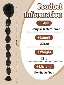 22 Inch Drawstring Ponytail For Black Black Kinky Bubble Braided Ponytail Extension, Pony Tail Hair Extension - Multicolor - View 3