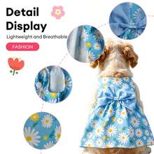 Sweet New Outfit For Your Pet, Soft Breathable Skin-Friendly Fabric, Spring/Summer New Princess Dress, Suitable For Cats And Dogs, Fashionable Cute Bow Decor, Essential For Photos And Outings - Blue - View 6