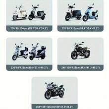 Motorcycle Cover, 500D Black Spray Painted Reflective Electric Scooter Cover, Durable And Suitable For All Seasons, Outdoor Sun Protection, Scooter Cover, Tear-Resistant, Suitable For All Seasons. - Black - View 9