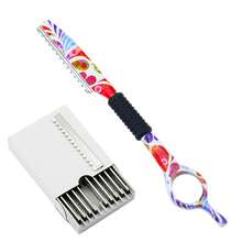 univinlions 7 Inch Barber Straight Razor Style Thinning Scissors, Includes 10 Replaceable Blades, Hair Cutting Scissors, Blade Thinning Hair Scissors - Multicolor - View 12